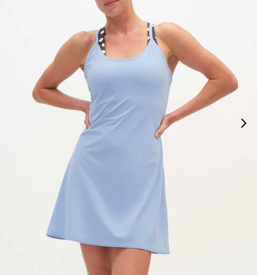 Outdoor Voices Athletic Casual Everyday Exercise Dress Surf Blue Dress Size L